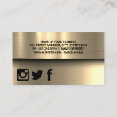 Staafdiagram Financiën | Goud Metaalachtig Visitekaartje (Achterkant)