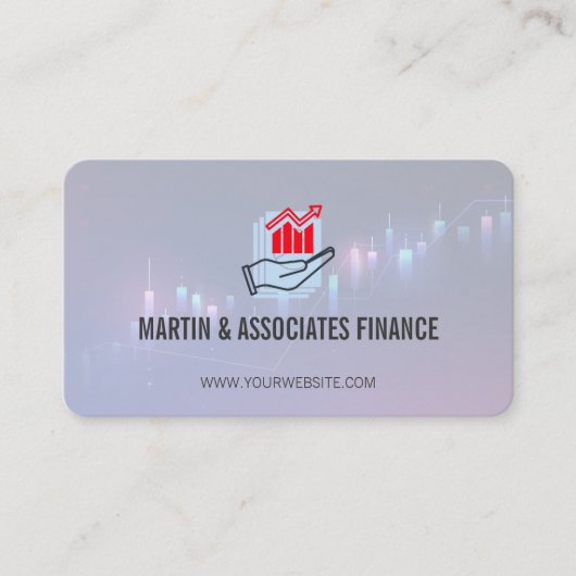 Staafdiagram | Gradiënt | Financiële markt Visitekaartje (Voorkant)