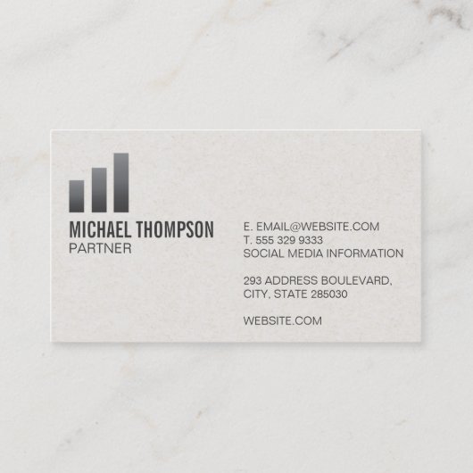 Staafdiagram | Gradiënt | Financiële markt Visitekaartje (Achterkant)