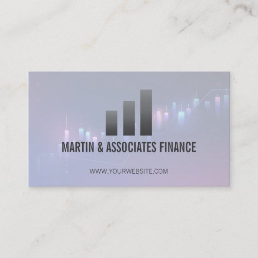 Staafdiagram | Gradiënt | Financiële markt Visitekaartje (Voorkant)