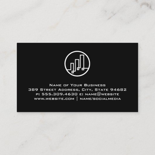 Staafdiagramlogo | aandelen visitekaartje (Achterkant)