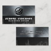 Staafgroei Grafiek Logo | Financiën | Metalen Visitekaartje (Voorkant / Achterkant)