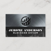 Staafgroei Grafiek Logo | Financiën | Metalen Visitekaartje (Voorkant)