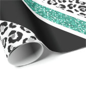 Staafjes met blauwe faux glitter leopard cadeaupapier (Rol Hoek)