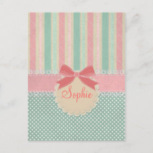 Staafjes met elegant girale trendy vintage briefkaart