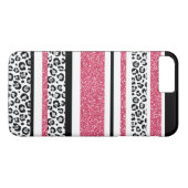 Staafjes met roze faux glitter leopard Case-Mate iPhone case (Achterkant (Horizontaal))