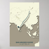 Staafkoppige ganzenmigratiekaart – minimalistisch poster (Voorkant)