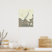 Staafkoppige ganzenmigratiekaart – minimalistisch poster (Keuken)