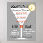 Staafmenu voor bewerkbaar kleurencocktailglas poster (Voorkant)