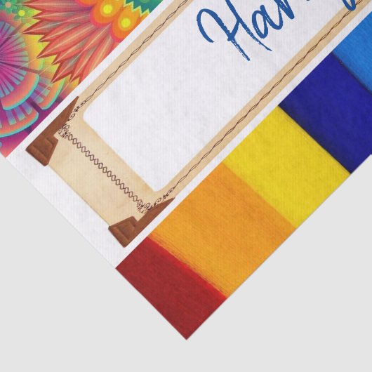 Staafpapier Floral Stripes Tissuepapier (Detail)