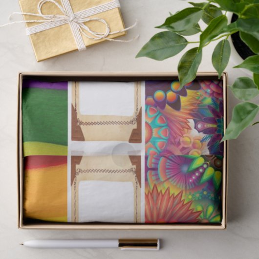 Staafpapier Floral Stripes Tissuepapier (Geschenk)