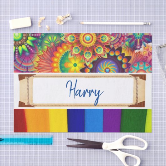 Staafpapier Floral Stripes Tissuepapier (Craft)