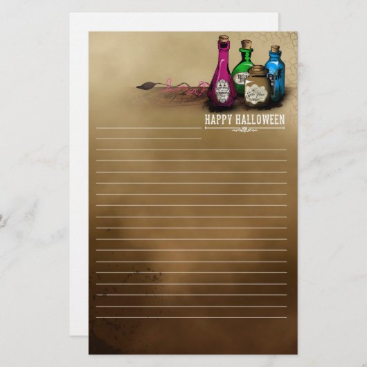 Staafpotten voor heksen briefpapier (Voorkant / Achterkant)