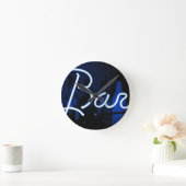 staafteken, koel blauw verlicht neonlicht ronde klok (Huis)