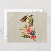  staafvogels en Rozen landschapsschilderingen Briefkaart (Voorkant / Achterkant)