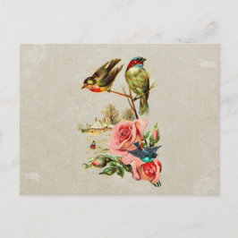 staafvogels en Rozen landschapsschilderingen Briefkaart