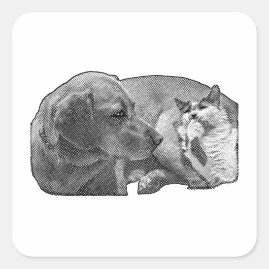 staakt-het-vuren in zakken vierkante sticker (Voorkant)