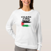 Staakt-het-vuren nu / Stop oorlog / Vrij Palestina T-shirt (Voorkant)
