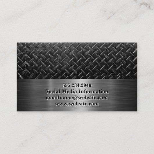 Staal Bekleed | Metaalachtig  Visitekaartje (Achterkant)