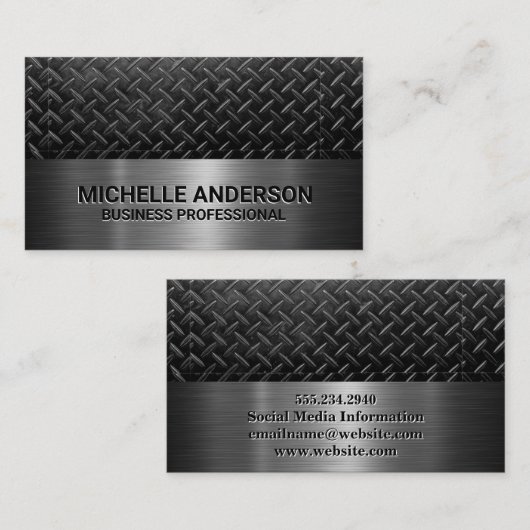 Staal Bekleed | Metaalachtig  Visitekaartje (Voorkant / Achterkant)