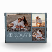 Staal Blauw Beste Moeder Ooit Collage Fotoblokken (Voorkant)