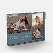 Staal Blauw Beste Moeder Ooit Collage Fotoblokken (Links)