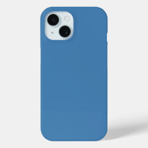 Staal Blauw Grijs Effen Kleur iPhone 15 Case