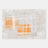Staal blauw wit oranje grijs modern abstract inpakpapier vel (Voorkant 3)
