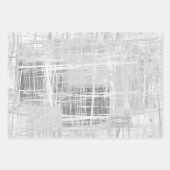 Staal blauw wit oranje grijs modern abstract inpakpapier vel (Voorkant 2)