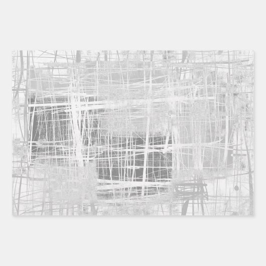 Staal blauw wit oranje grijs modern abstract inpakpapier vel (Voorkant 2)