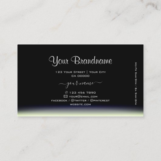 Staal Blauw Zwart Wit Verloop met Logo Stijlvol Visitekaartje (Achterkant)