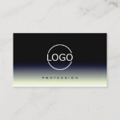 Staal Blauw Zwart Wit Verloop met Logo Stijlvol Visitekaartje (Voorkant)