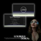 Staal Blauw Zwart Wit Verloop met Logo Stijlvol Visitekaartje