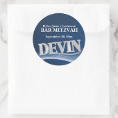 Staal Blauwe Naam Devin Ronde Sticker (Tas)