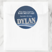 Staal Blauwe Naam Dylan Ronde Sticker (Tas)