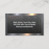 Staal Bord achtergrond | Metalen rand Visitekaartje (Achterkant)