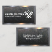 Staal Bord achtergrond | Metalen rand Visitekaartje (Voorkant / Achterkant)