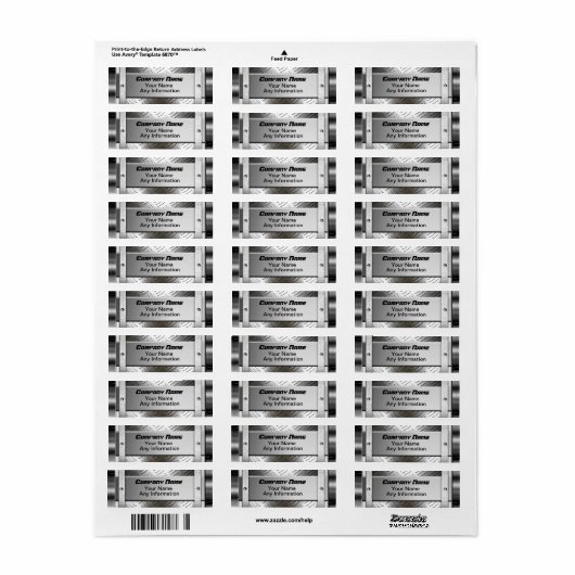 Staal Diamant Patroon Metalen Labels (Full Sheet)