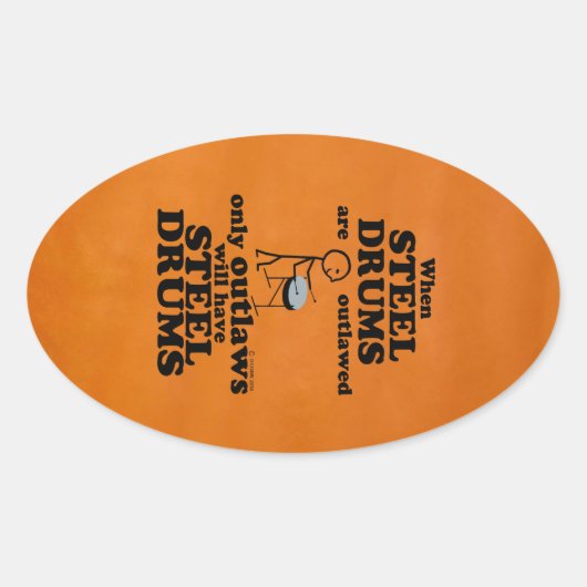 Staal Drums Verboden ovaal Sticker (Voorkant)