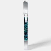 Staal en groen glitter monogram telefoonhoesje Case-Mate iPhone case (Achterkant / Links)