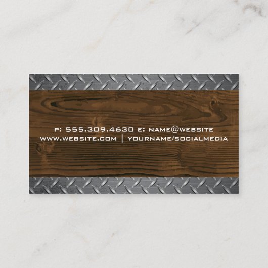 Staal en Hout | Bouw | Vastgoed Logo Visitekaartje (Achterkant)