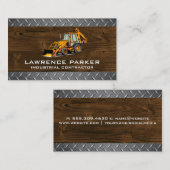 Staal en hout | Bulldozer Visitekaartje (Voorkant / Achterkant)