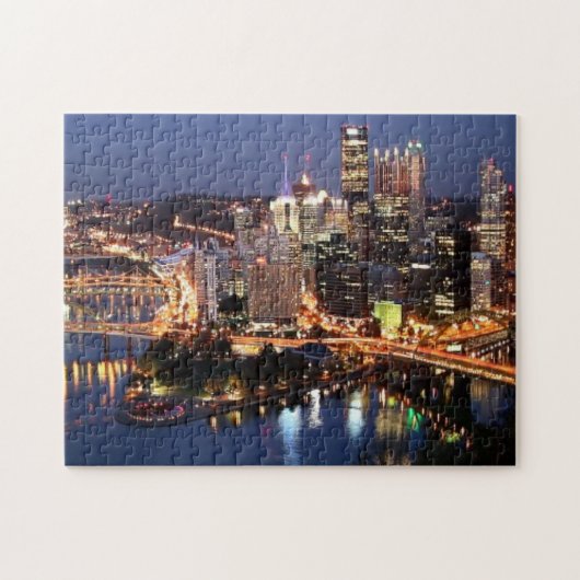 Staal en Indigosandwich Legpuzzel (Horizontaal)