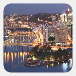 Staal en Indigosandwich Vierkante Sticker