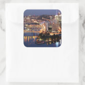 Staal en Indigosandwich Vierkante Sticker (Tas)