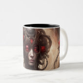 Staal en rozen 024 tweekleurige koffiemok (Voorkant rechts)