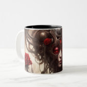 Staal en rozen 024 tweekleurige koffiemok (Voorkant links)