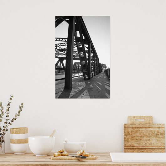 Staal en schaduwen poster (Keuken)