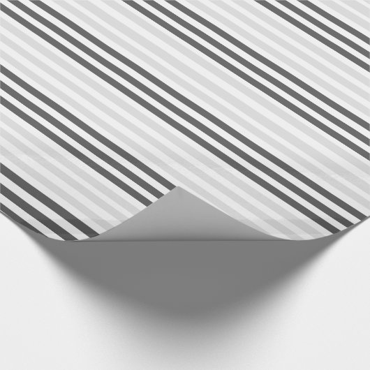 Staal en Zilver Gestreept Inpakpapier (Hoek)