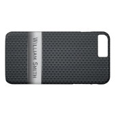 Staal gestreept donker metaal Case-Mate iPhone case (Achterkant (Horizontaal))
